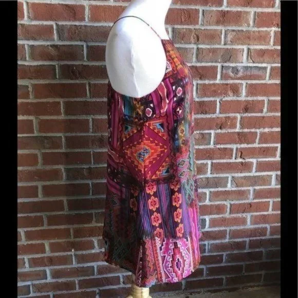 Pearle 88 Fab'rik Pink Tribal Racer-back Dress‎ - S - Picture 2 of 5